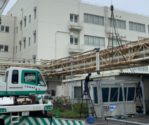 蓄熱槽冷却設備の修理期間中の代替設備として